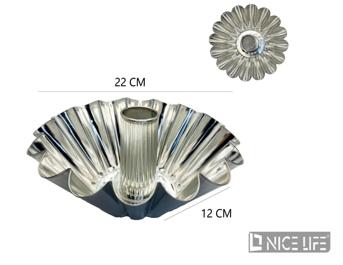 Forma metalowa do babki z tuleją karbowana, śr. 21 cm