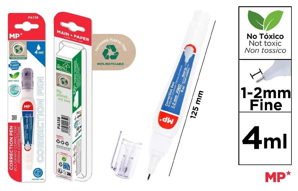 Korektor w długopisie z cienką końcówką