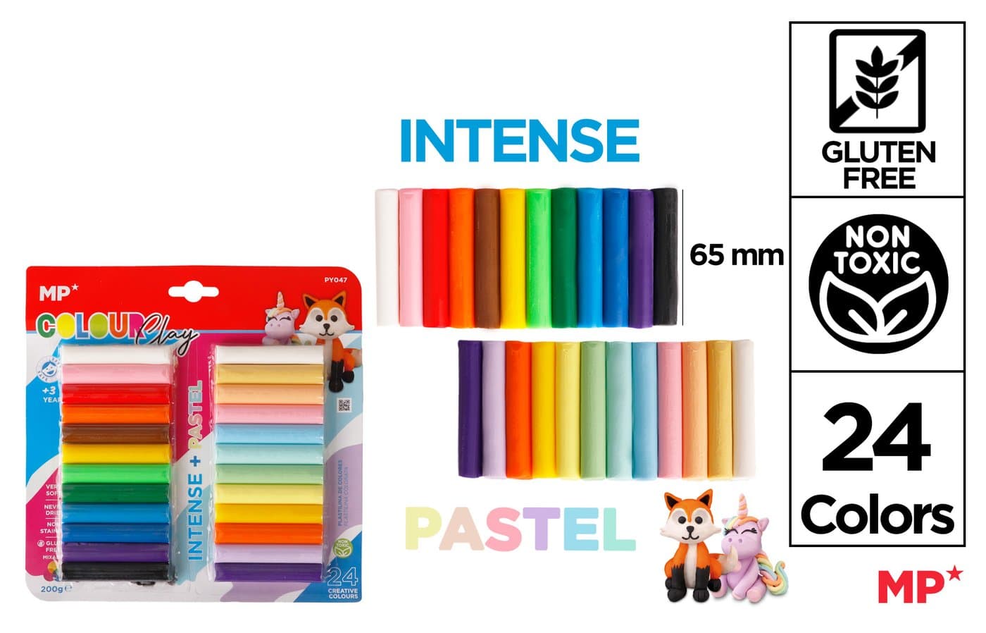 Masa plastyczna w intensywnych pastelowych kolorach