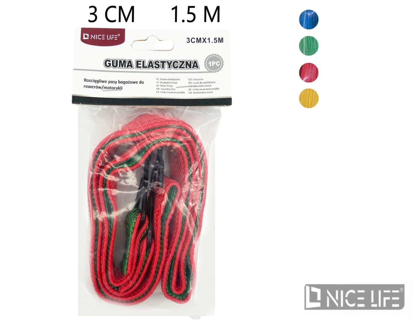 Guma elastyczna z metalowym hakiem do mocowania