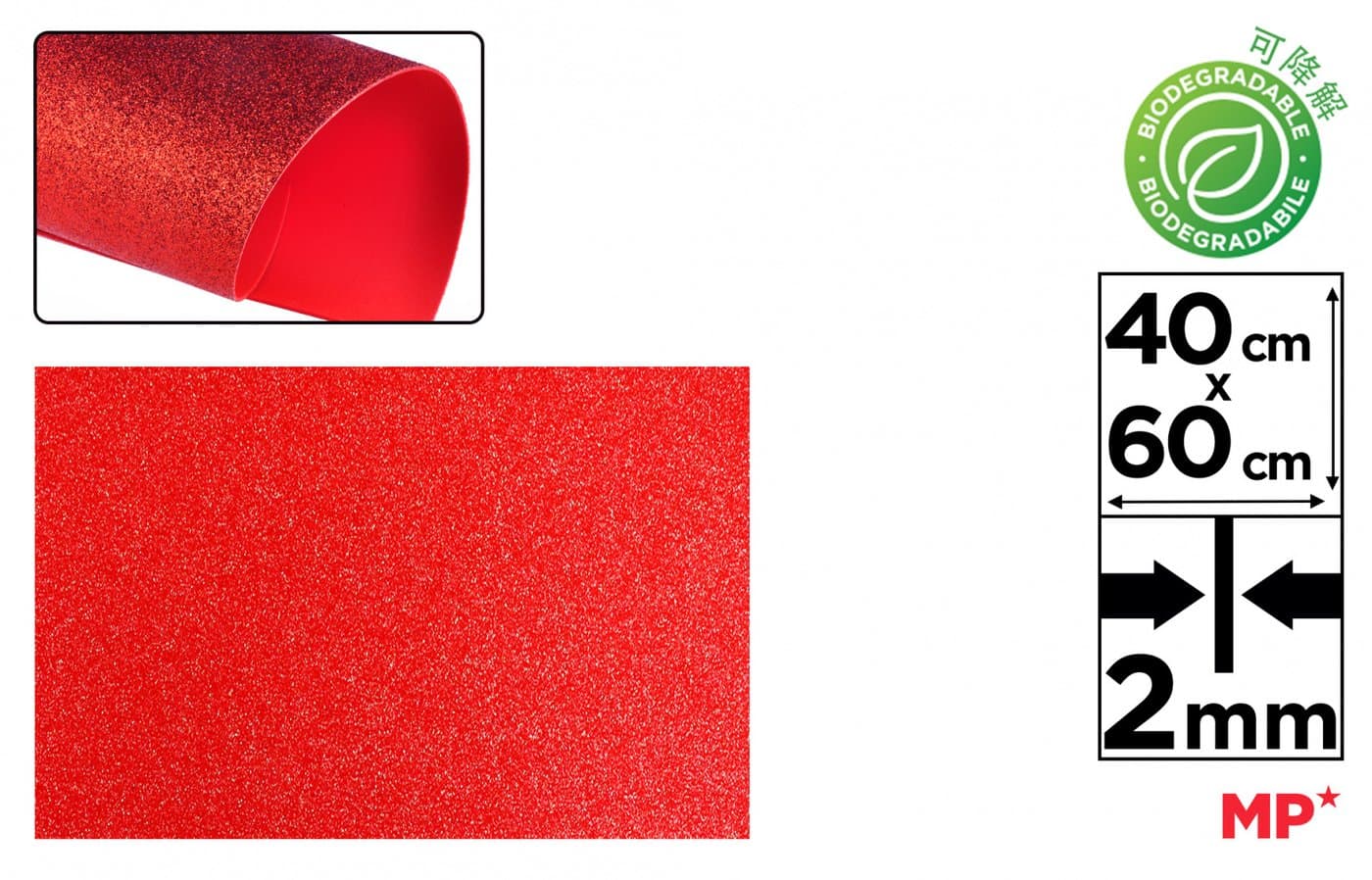 Pianka EVA brokatowa 40 × 60 cm do wykonywania dekoracji