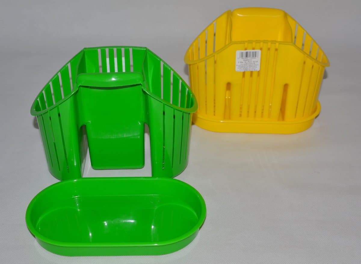 Ociekacz na sztućce plastikowy z przegródkami i podstawką