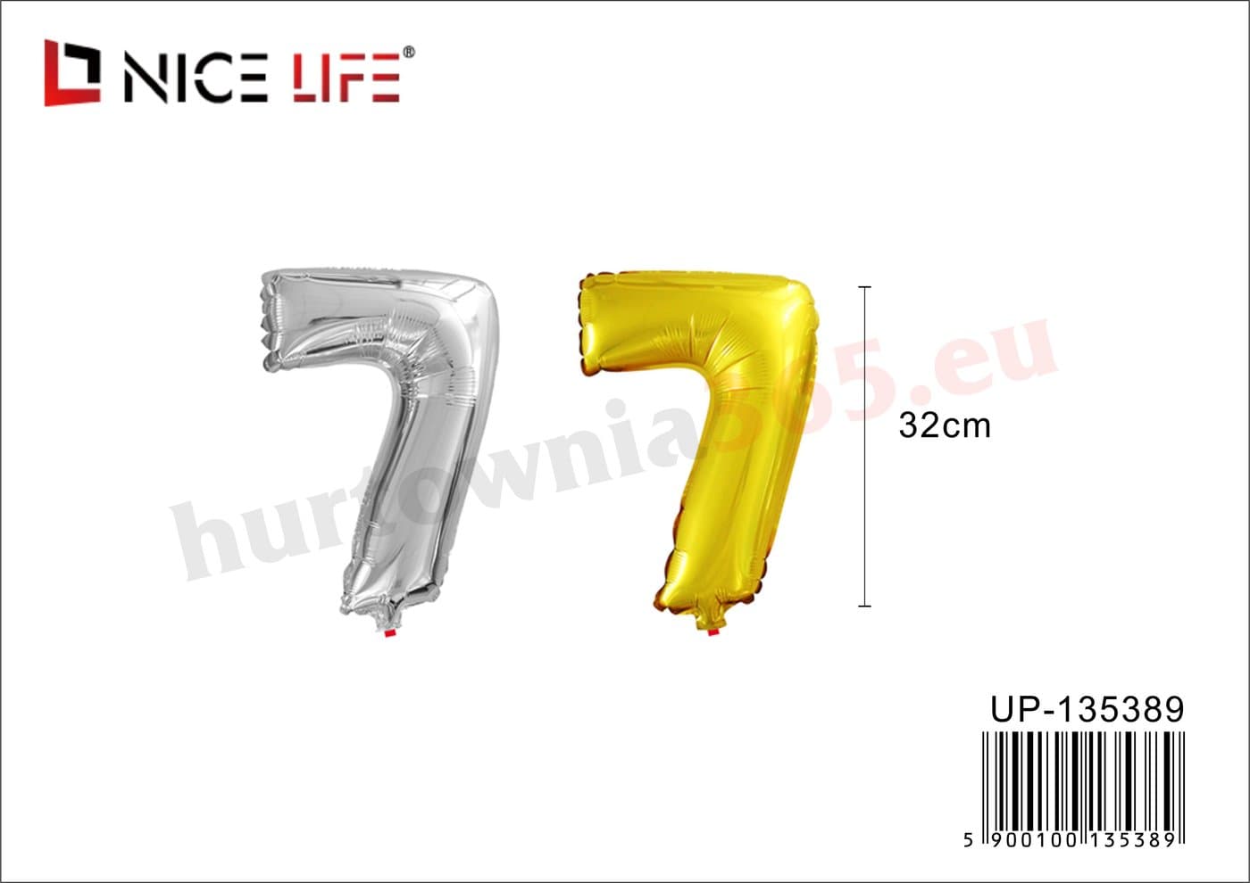Balon foliowy cyfra 7 złoty lub srebrny