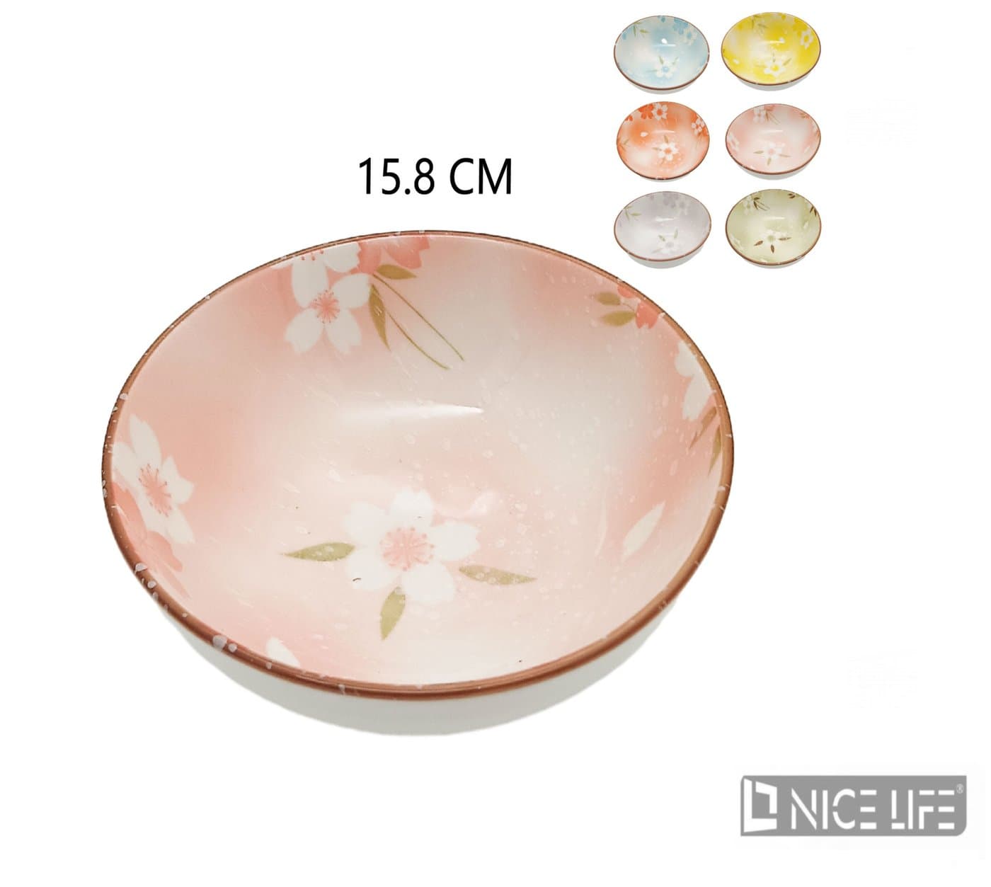 Miska ceramiczna pastelowa z motywem kwiatowym