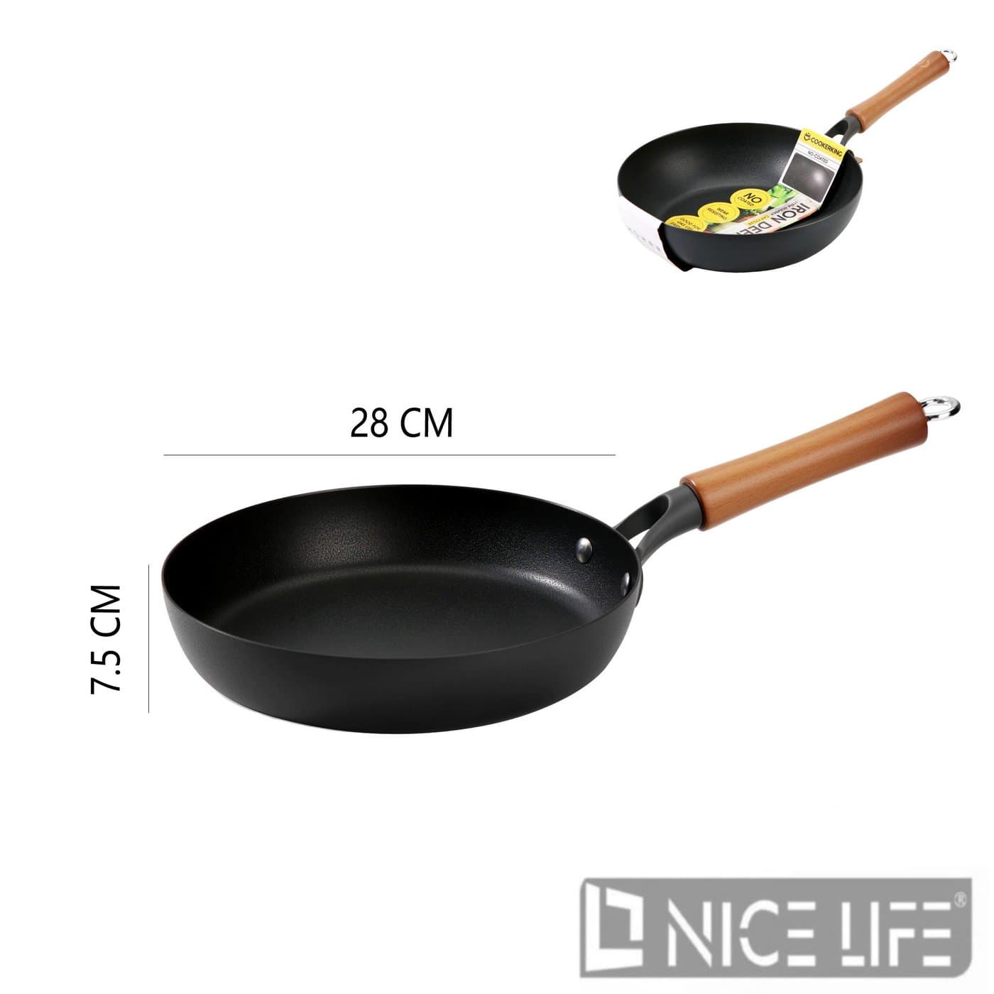 Patelnia głęboka żeliwna 28 cm