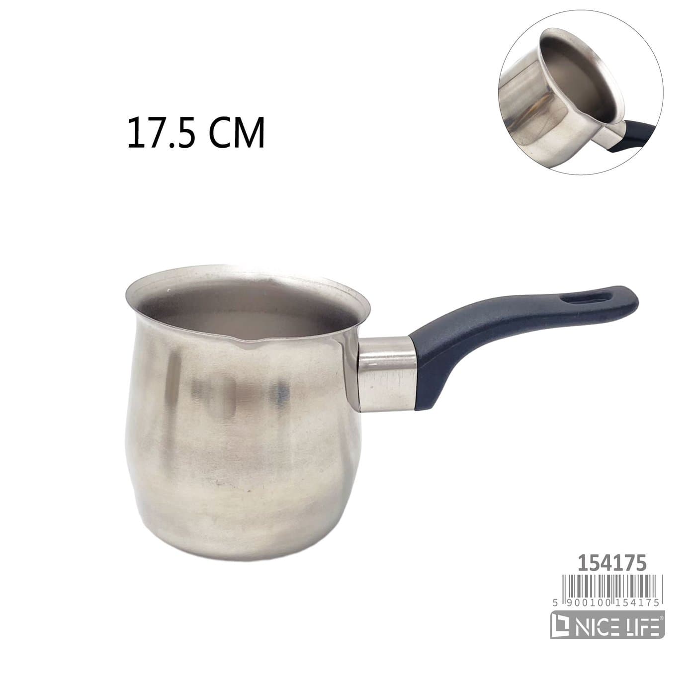 Kubek metalowy do podgrzewania mleka z dziobkiem